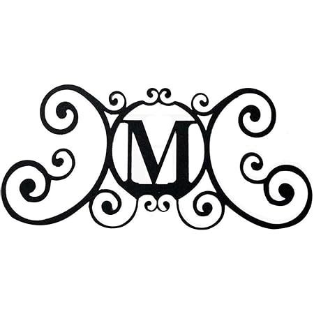 24 inch house plaque letter wrought iron metal scrolled monogram|Customizable 24 Inch Circle Monogram Metal Sign Personalized .